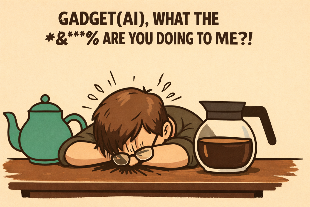 gadget, what the **&^% are tiy diubg ti ne
